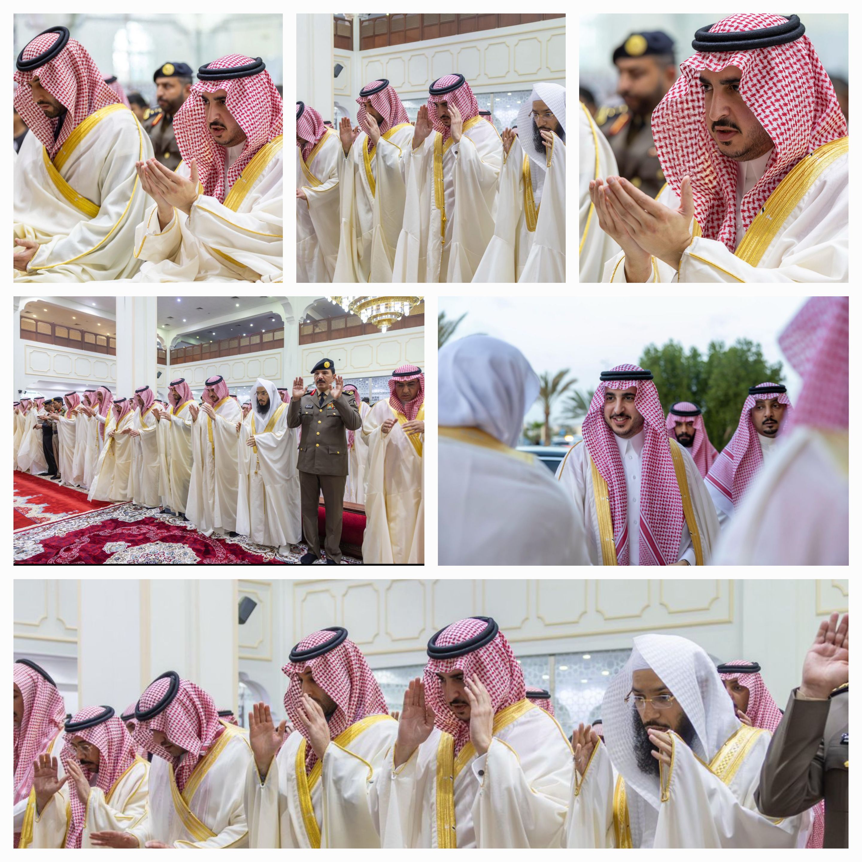 أمير الجوف ونائبه والمواطنين يؤدون صلاة العيد في مسجد خادم الحرمين بسكاكا